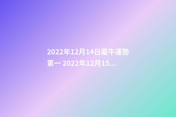 2022年12月14日屬牛運勢第一 2022年12月15日屬牛女適合打麻將嗎-第1張-觀點-玄機派